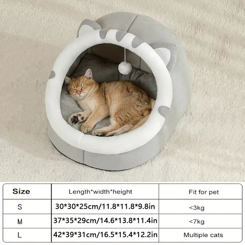 Cozy Cat Cave Bed - Warm Pet House & Sleeping Tent for Cats and Small Dogs
