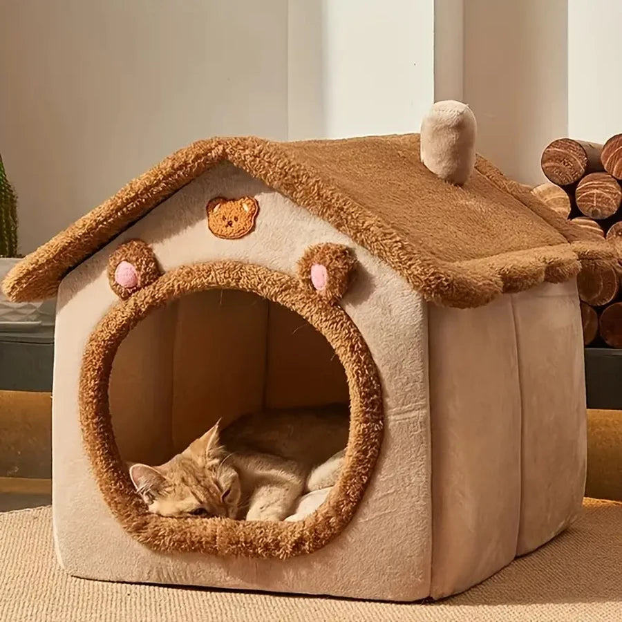 Cozy & Stylish Foldable Pet House - Washable Cat & Dog Sofa Bed for Extra Small to Medium Pets