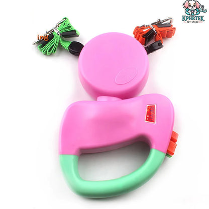 Revolutionary Dual-Dog Retractable Leash with LED Light - Tangle-Free, 360° Design for Dogs Up to 25Kg