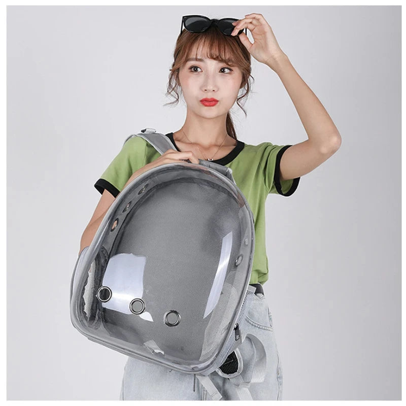Pet Panoramic Space Capsule - Portable Transparent Outdoor Cat Backpack for Adventures