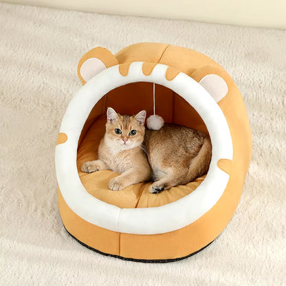 Cozy Cat Cave Bed - Warm Pet House & Sleeping Tent for Cats and Small Dogs