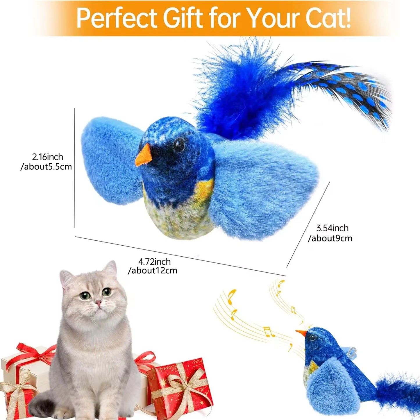 Interactive Cat Teaser Toy - Wall Hanging Birds with Catnip & Sounds for Endless Fun!