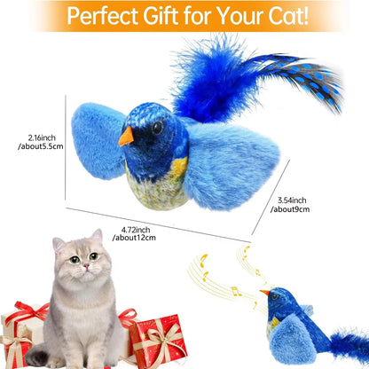 Interactive Cat Teaser Toy - Wall Hanging Birds with Catnip & Sounds for Endless Fun!