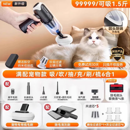 Ultimate Wireless Pet Hair Vacuum Cleaner - Dual Filter Dander Remover & Portable Fur Suction Brush for Cars