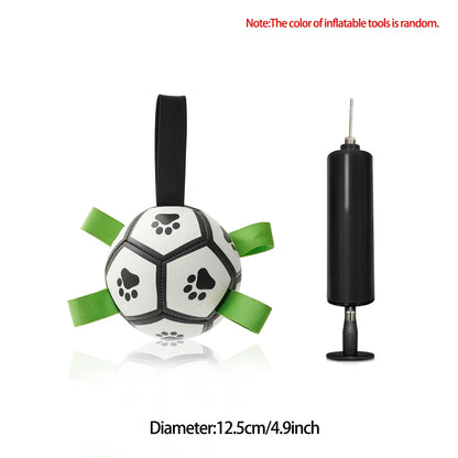 Interactive Soccer Ball Dog Toy with Straps - For dogs of all sizes - Makes summer more fun for your family 