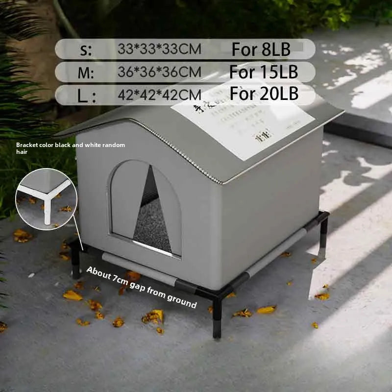 Cozy Waterproof Outdoor Pet Cave - Foldable, Washable Winter Bed for Small Dogs and Puppies