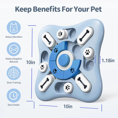Interactive Slow Feeder Dog Toy - Boost Puppy IQ with Fun Food Dispenser Puzzle Bowl for Cats and Dogs