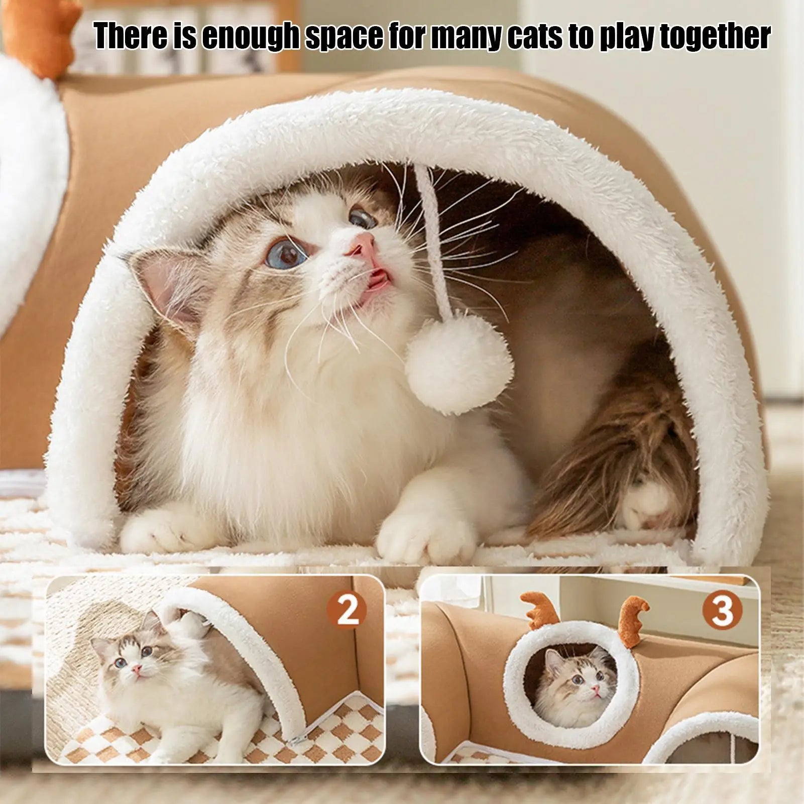 Cozy Cat Bed Tunnel - Versatile Play Tent for Indoor & Outdoor Fun!