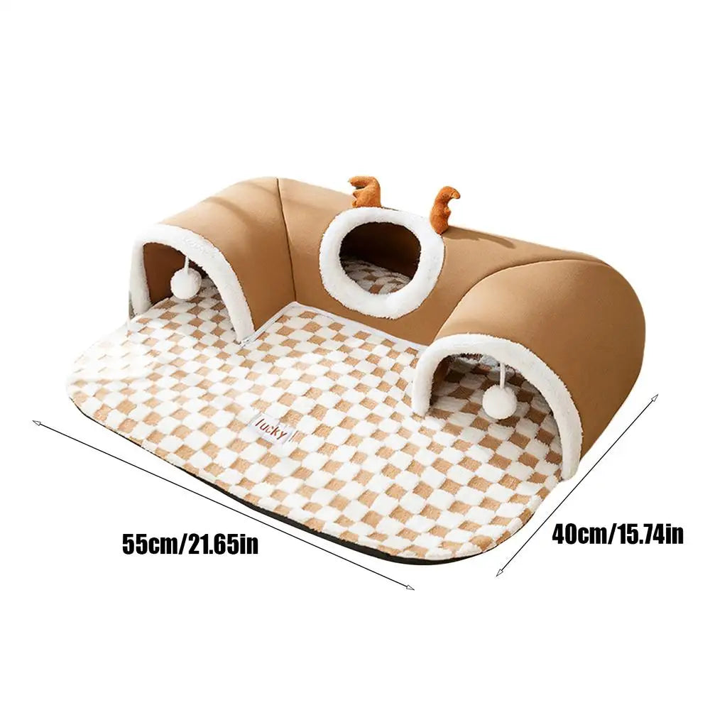 Cozy Cat Bed Tunnel - Versatile Play Tent for Indoor & Outdoor Fun!