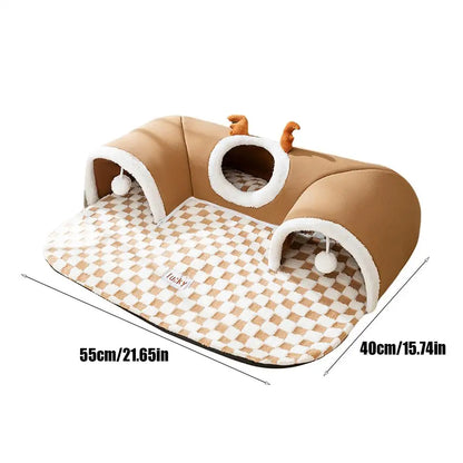 Cozy Cat Bed Tunnel - Versatile Play Tent for Indoor & Outdoor Fun!