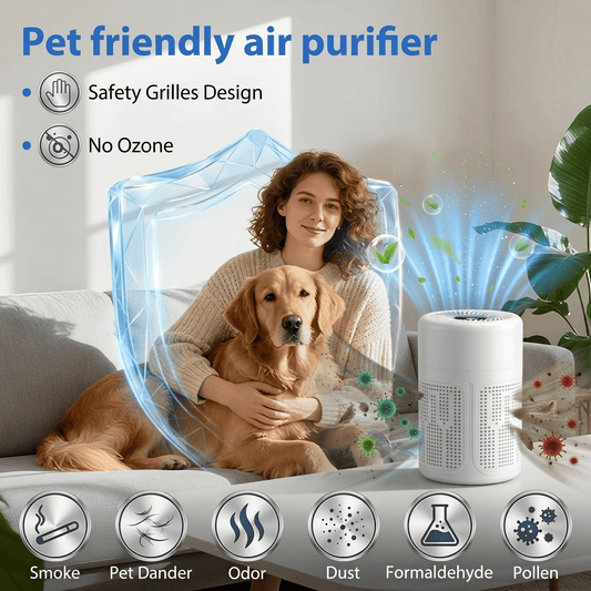 Ultimate Portable Pet friendly Air Purifier - HEPA Filter & Negative Ion Generator for Smoke, Odor, dust Removal and ...