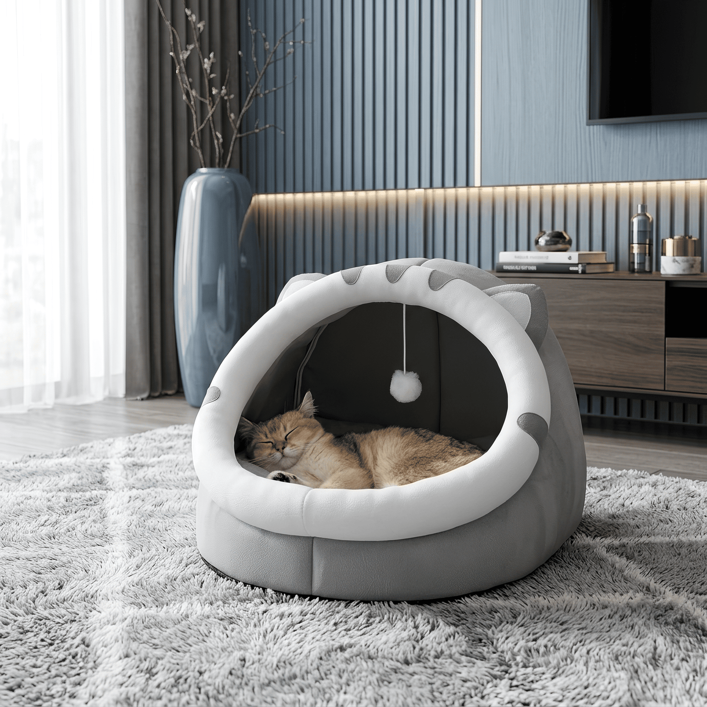 Cozy Cat Cave Bed - Warm Pet House & Sleeping Tent for Cats and Small Dogs