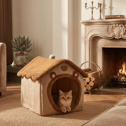 Cozy & Stylish Foldable Pet House - Washable Cat & Dog Sofa Bed for Extra Small to Medium Pets