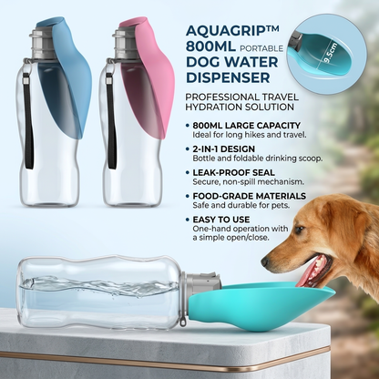 800ML Portable Dog Water Bottle Dispenser - Ideal for All Breeds, Perfect for Travel & Outdoor Adventures!
