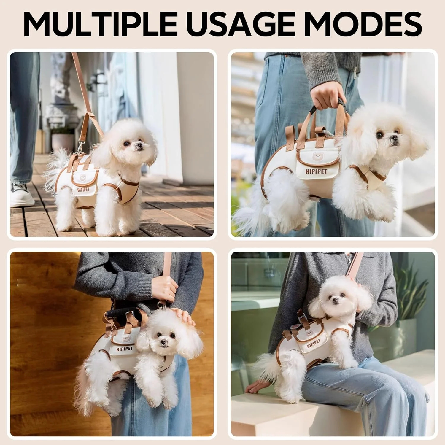 Ultimate Multi-Functional Traction Dog Bag - Portable, Breathable, and Easy to Clean for Senior or Injured Pets with Adjustable Strap