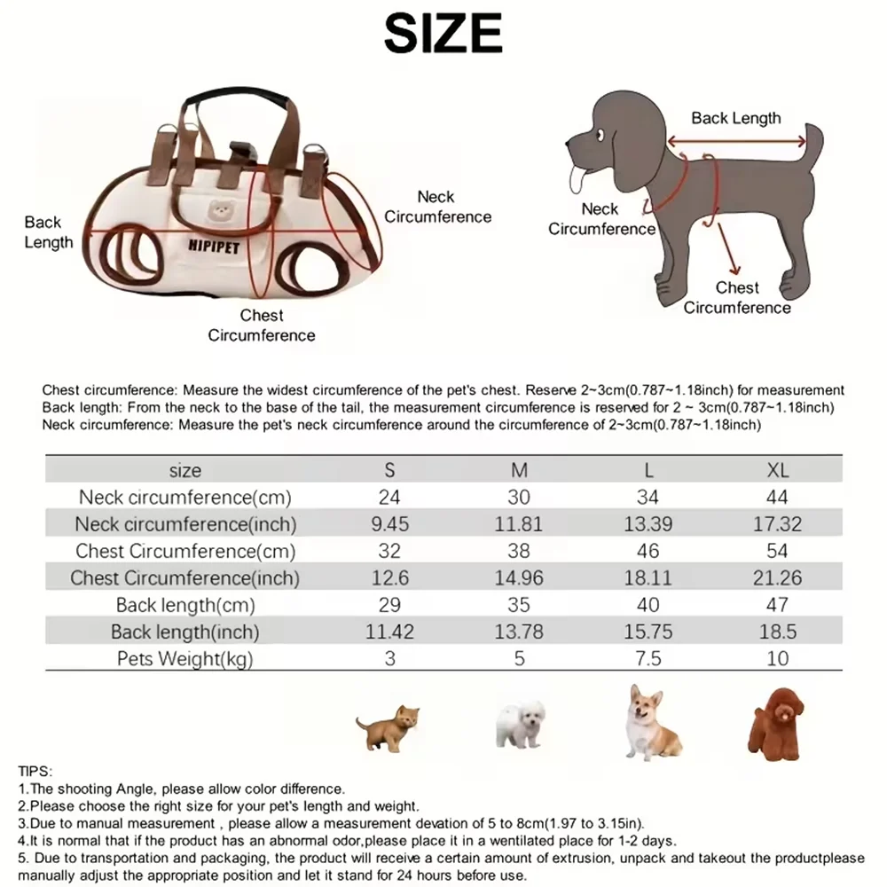 Ultimate Multi-Functional Traction Dog Bag - Portable, Breathable, and Easy to Clean for Senior or Injured Pets with Adjustable Strap