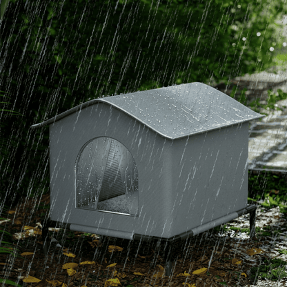 Cozy Waterproof Outdoor Pet Cave - Foldable, Washable Winter Bed for Small Dogs and Puppies