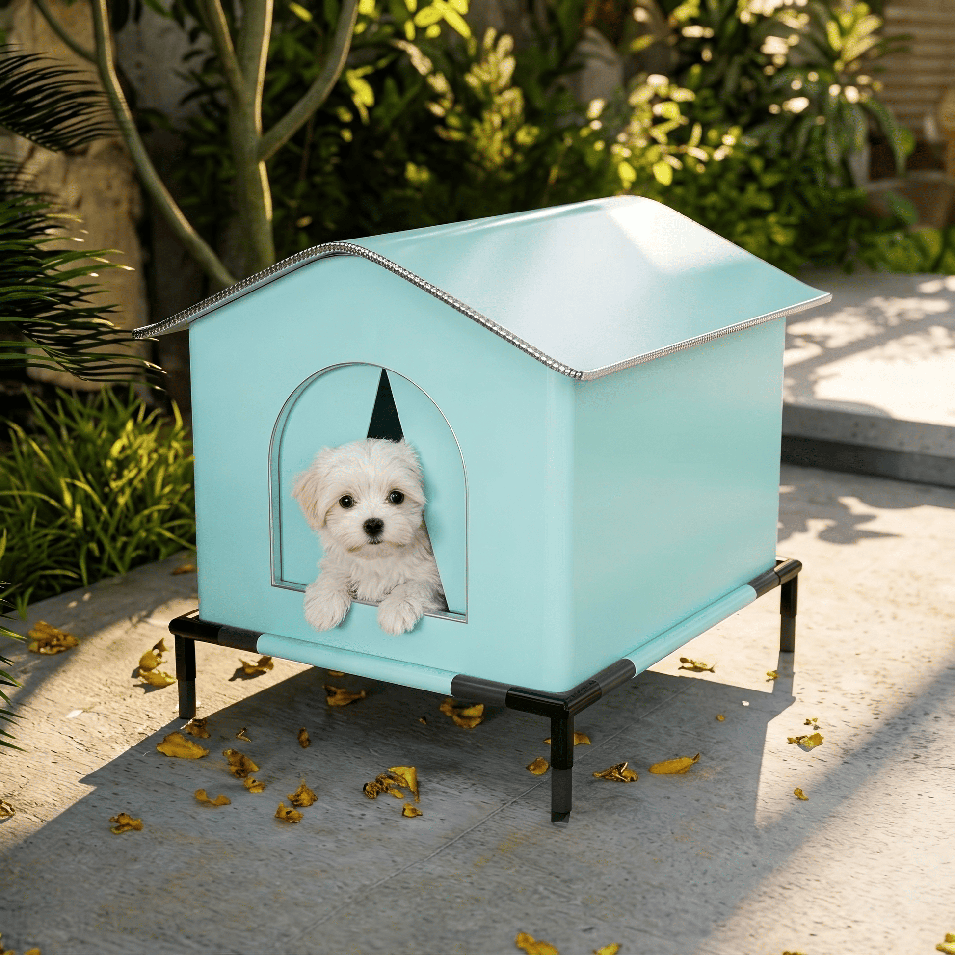 Cozy Waterproof Outdoor Pet Cave - Foldable, Washable Winter Bed for Small Dogs and Puppies
