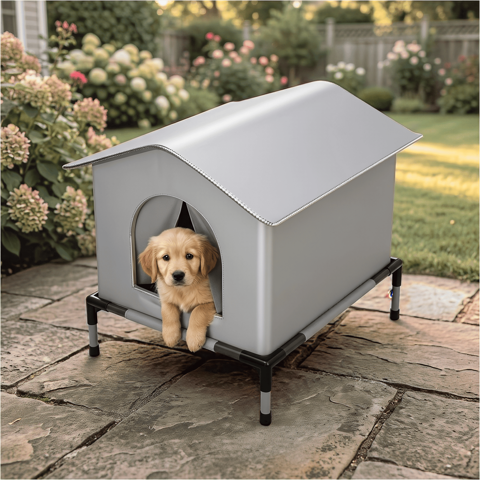 Cozy Waterproof Outdoor Pet Cave - Foldable, Washable Winter Bed for Small Dogs and Puppies