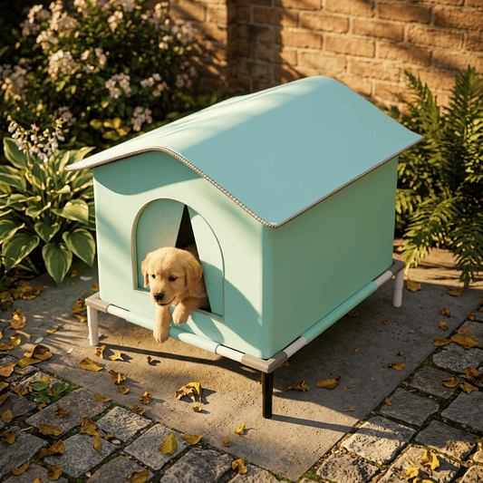 Cozy Waterproof Outdoor Pet Cave - Foldable, Washable Winter Bed for Small Dogs and Puppies