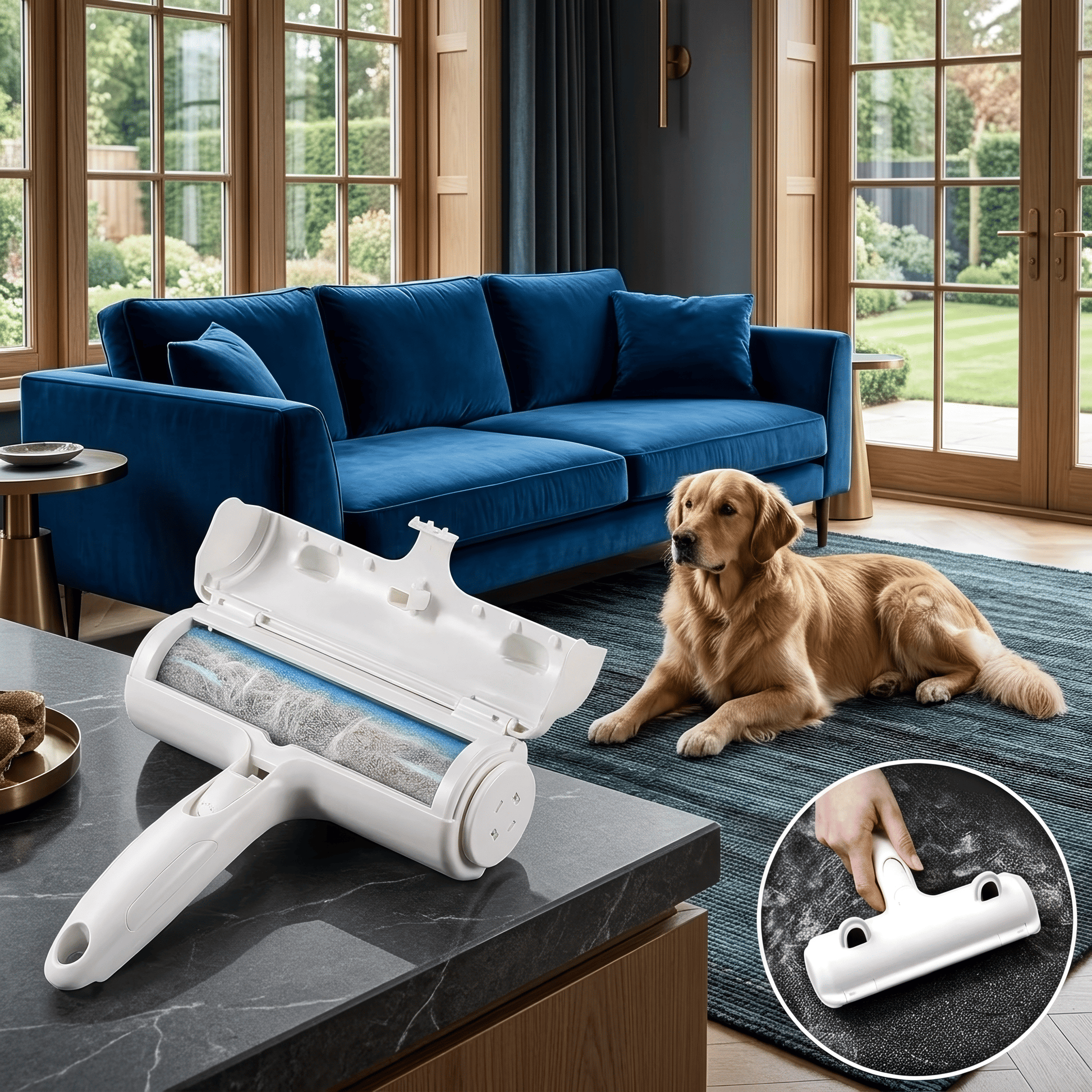 Effortless Pet Hair Removal Tool - Reusable Cat & Dog Hair Suction Brush