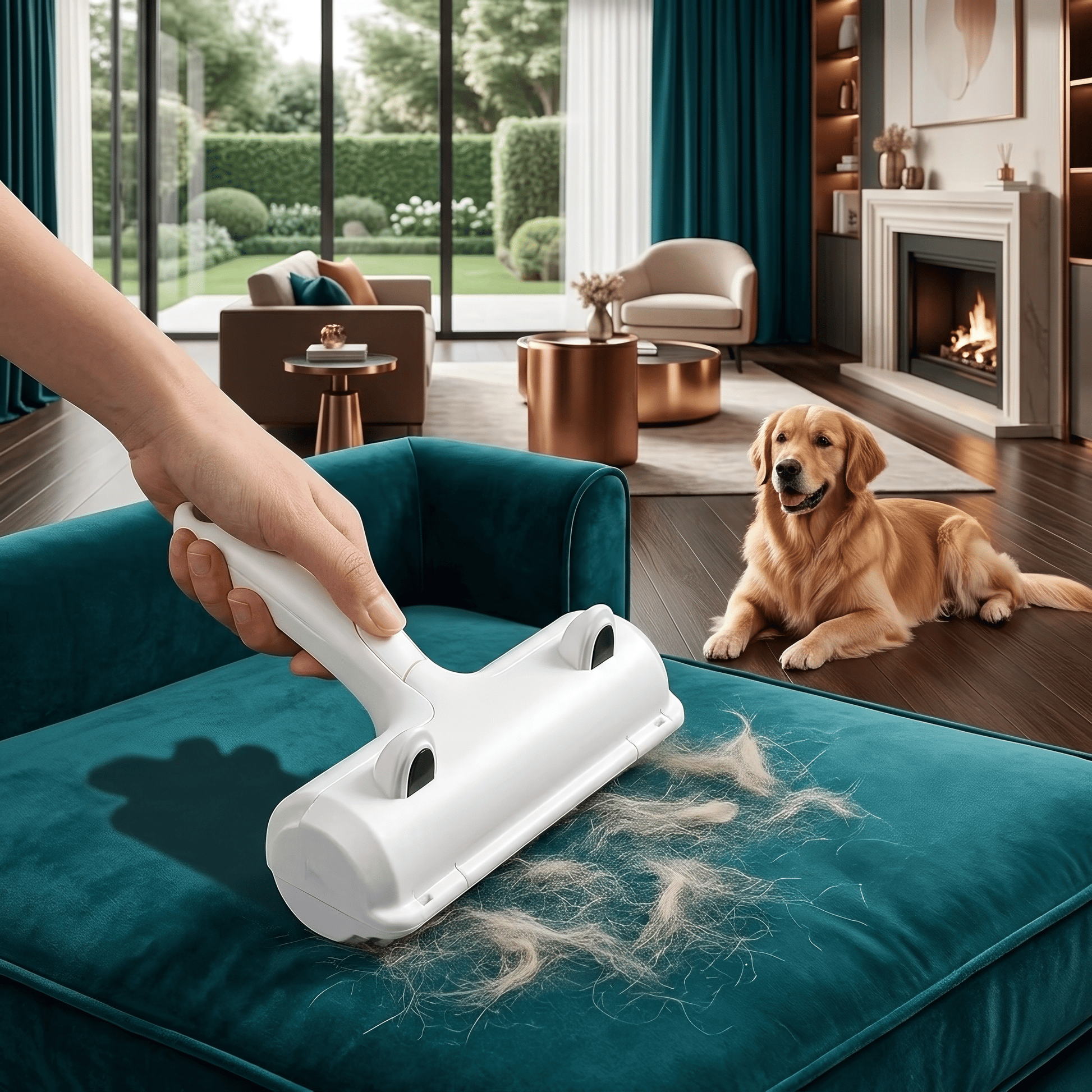 Effortless Pet Hair Removal Tool - Reusable Cat & Dog Hair Suction Brush