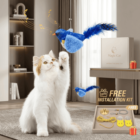 Interactive Cat Teaser Toy - Wall Hanging Birds with Catnip & Sounds for Endless Fun!