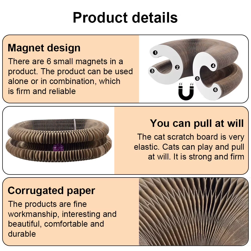 Magic Cat Scratch & Climb Toy - Interactive Corrugated Scratching Board with Ball for Happy Kittens