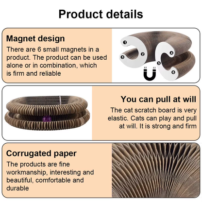 Magic Cat Scratch & Climb Toy - Interactive Corrugated Scratching Board with Ball for Happy Kittens