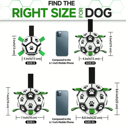 Interactive Soccer Ball Dog Toy with Straps - For dogs of all sizes - Makes summer more fun for your family 