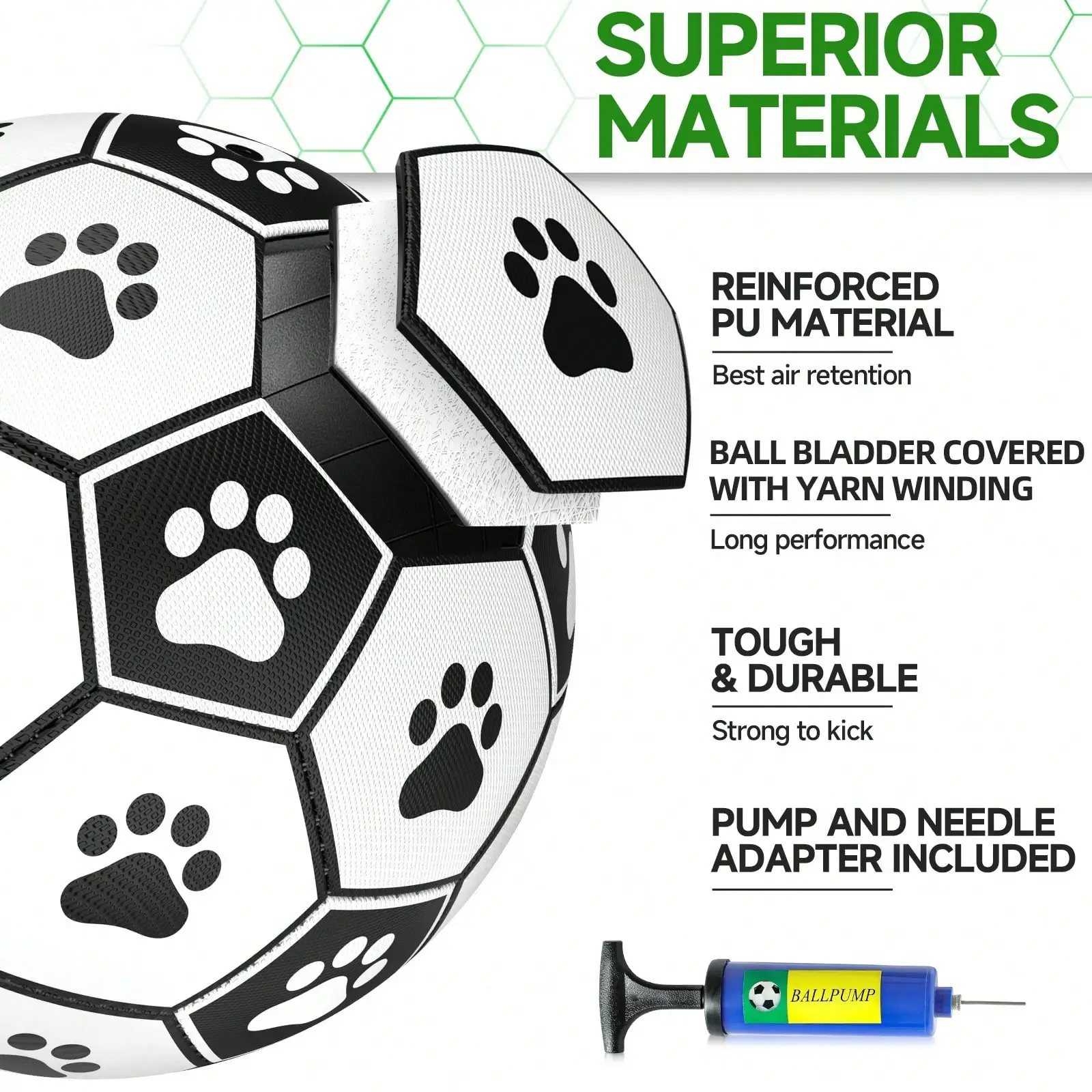 Interactive Soccer Ball Dog Toy with Straps - For dogs of all sizes - Makes summer more fun for your family 
