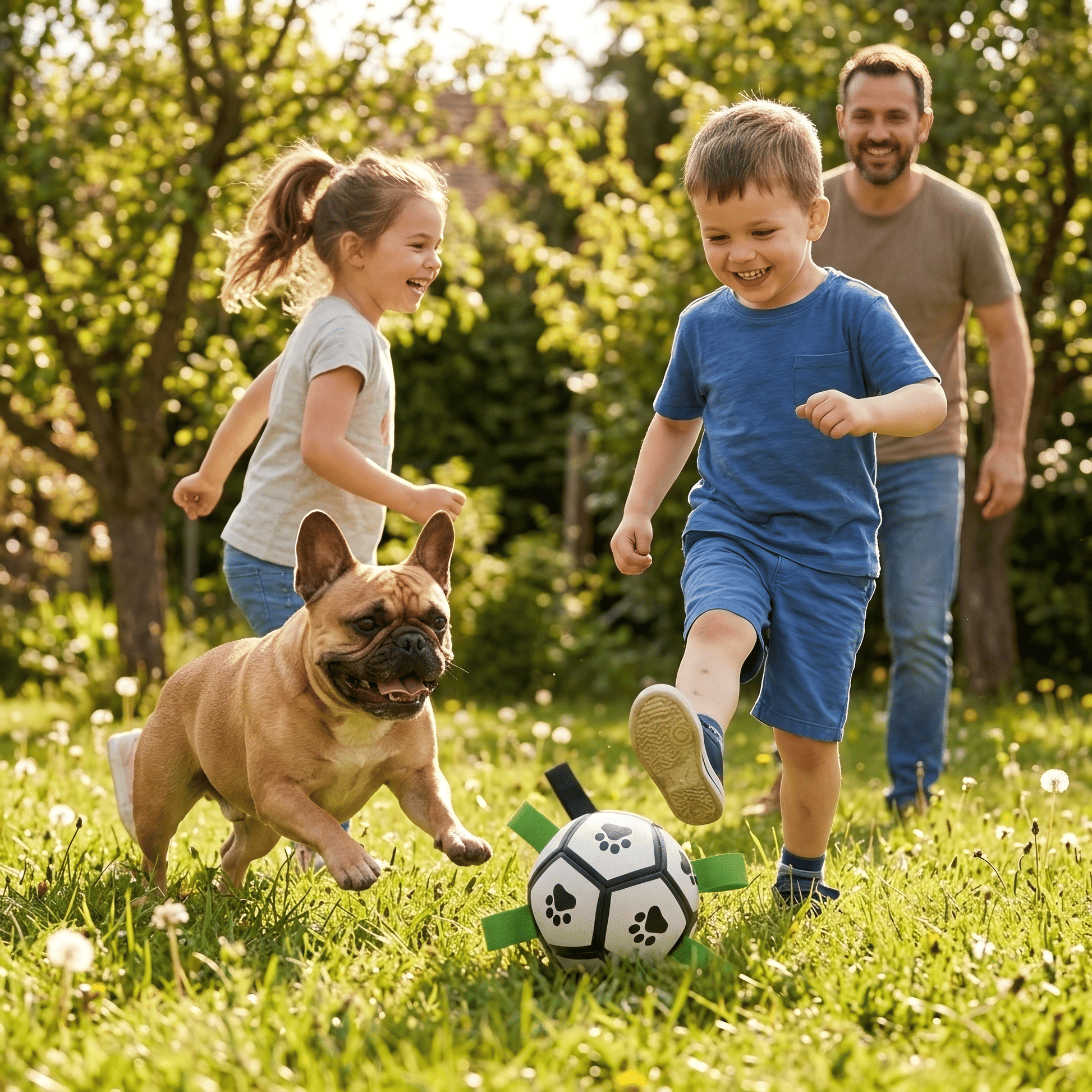Interactive Soccer Ball Dog Toy with Straps - For dogs of all sizes - Makes summer more fun for your family 
