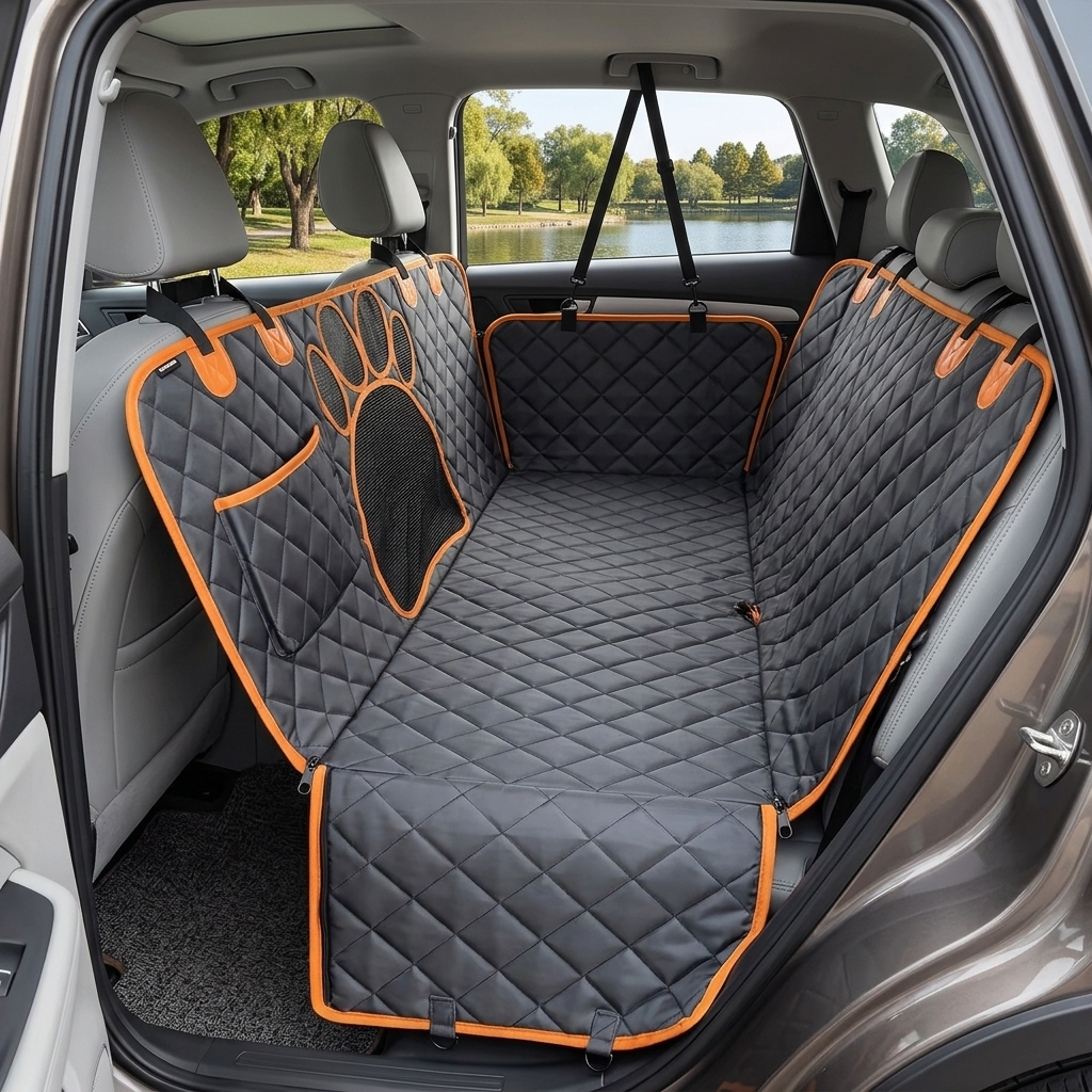 Ultimate Multifunctional Dog Seat Cover - Scratch Resistant, Advanced Waterproof Technology, Non-Slip Hammock Design, Perfect for All the Cars, Trunk, Trucks, Sedans, SUVs