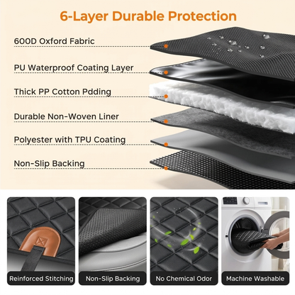 Ultimate Multifunctional Dog Seat Cover - Scratch Resistant, Advanced Waterproof Technology, Non-Slip Hammock Design, Perfect for All the Cars, Trunk, Trucks, Sedans, SUVs