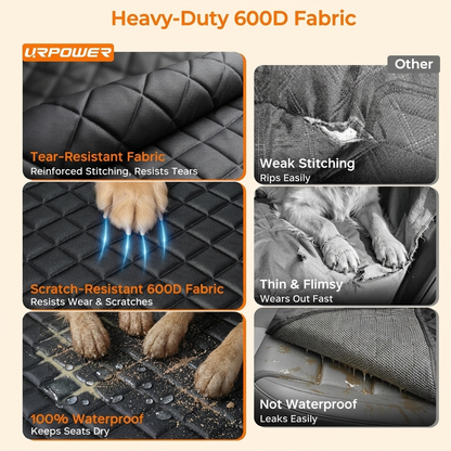 Ultimate Multifunctional Dog Seat Cover - Scratch Resistant, Advanced Waterproof Technology, Non-Slip Hammock Design, Perfect for All the Cars, Trunk, Trucks, Sedans, SUVs