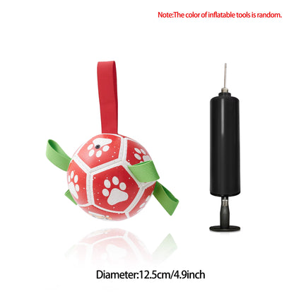 Interactive Soccer Ball Dog Toy with Straps - For dogs of all sizes - Makes summer more fun for your family 
