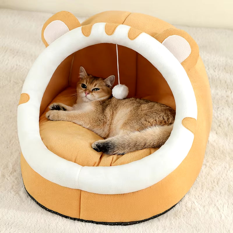 Cozy Cat Cave Bed - Warm Pet House & Sleeping Tent for Cats and Small Dogs