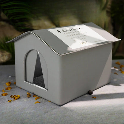 Cozy Waterproof Outdoor Pet Cave - Foldable, Washable Winter Bed for Small Dogs and Puppies