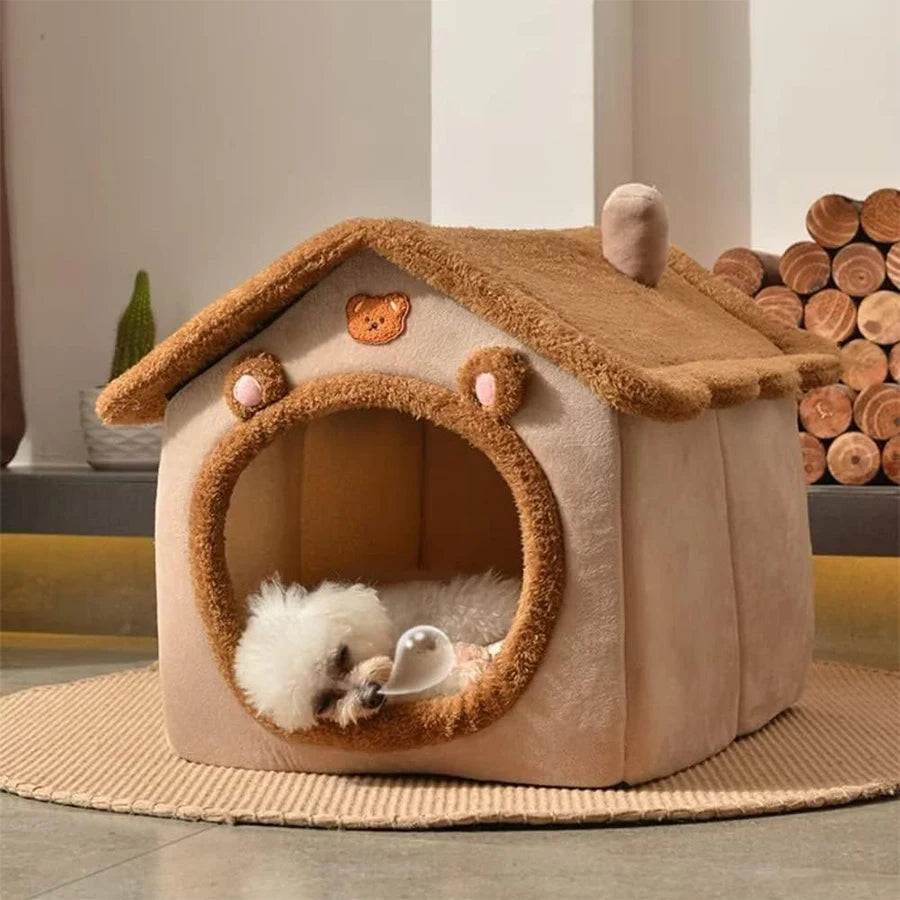 Cozy & Stylish Foldable Pet House - Washable Cat & Dog Sofa Bed for Extra Small to Medium Pets