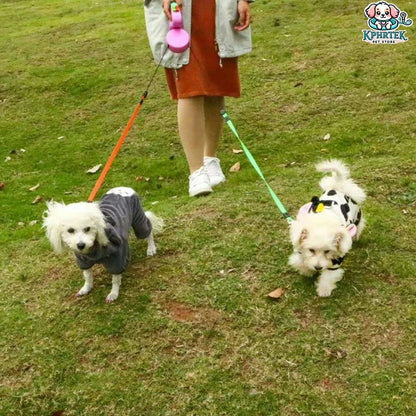 Revolutionary Dual-Dog Retractable Leash with LED Light - Tangle-Free, 360° Design for Dogs Up to 25Kg