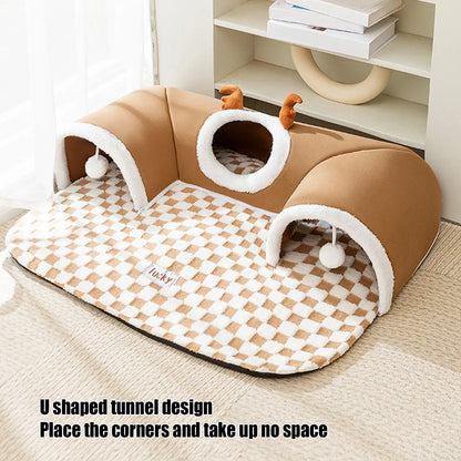 Cozy Cat Bed Tunnel - Versatile Play Tent for Indoor & Outdoor Fun!