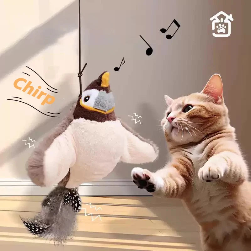 Interactive Cat Teaser Toy - Wall Hanging Birds with Catnip & Sounds for Endless Fun!