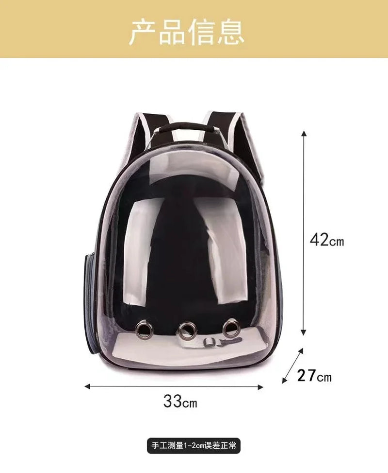 Pet Panoramic Space Capsule - Portable Transparent Outdoor Cat Backpack for Adventures