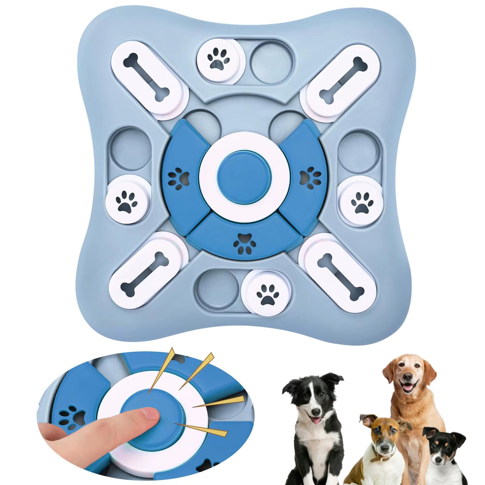 Interactive Slow Feeder Dog Toy - Boost Puppy IQ with Fun Food Dispenser Puzzle Bowl for Cats and Dogs