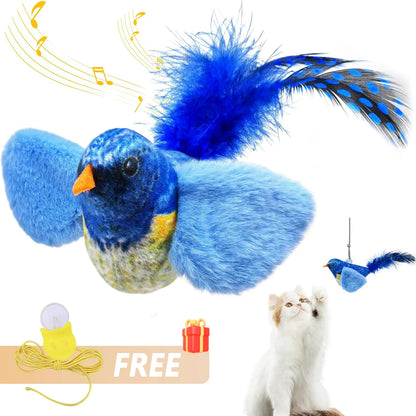 Interactive Cat Teaser Toy - Wall Hanging Birds with Catnip & Sounds for Endless Fun!