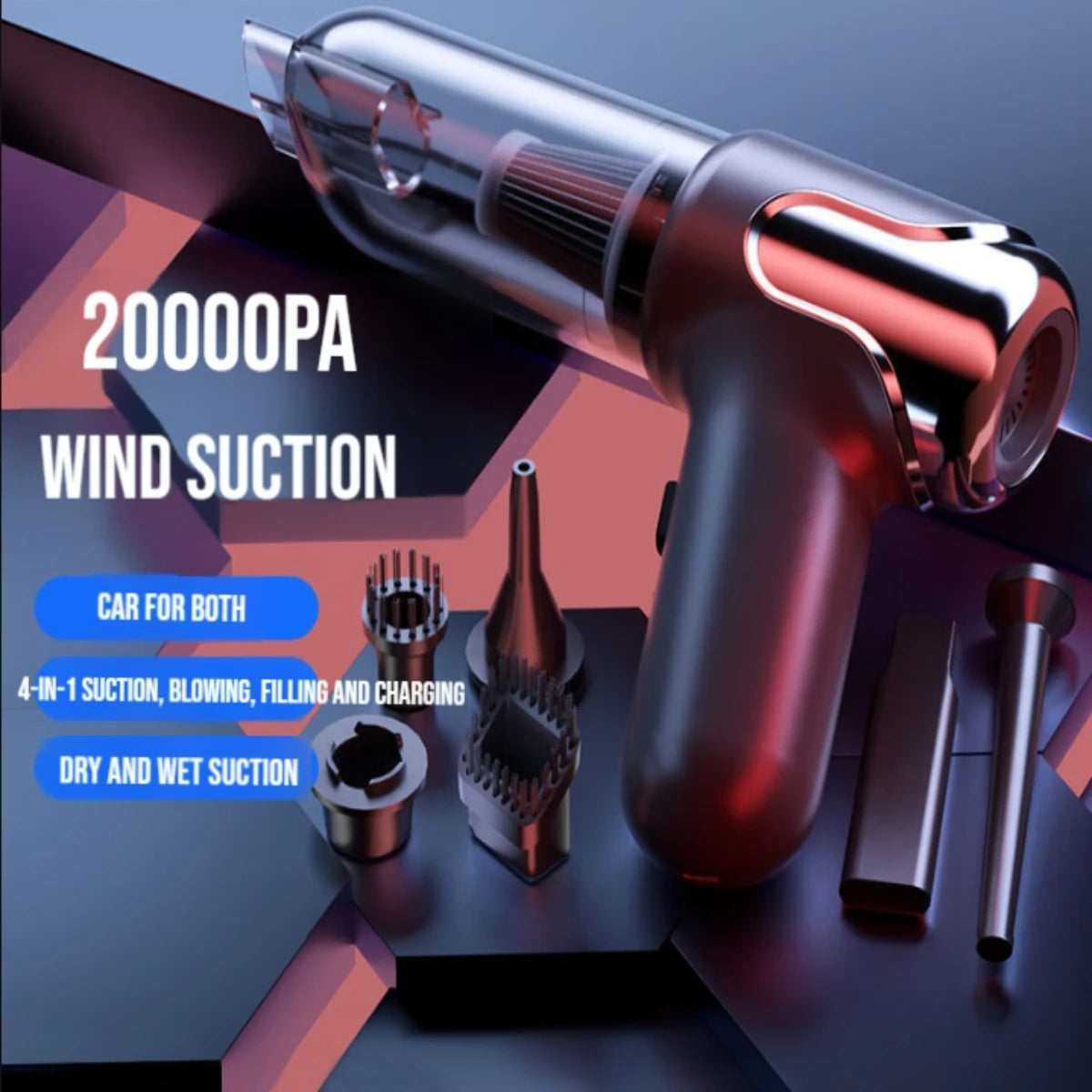 Powerful Multifunctional Cordless Handheld Vacuum - Your Pet Hair Remover or for Home & Auto