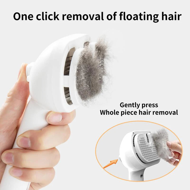 Ultimate Pet Massage Brush - Effortless Hair Removal for Dogs & Cats with Soft Teeth and Spray