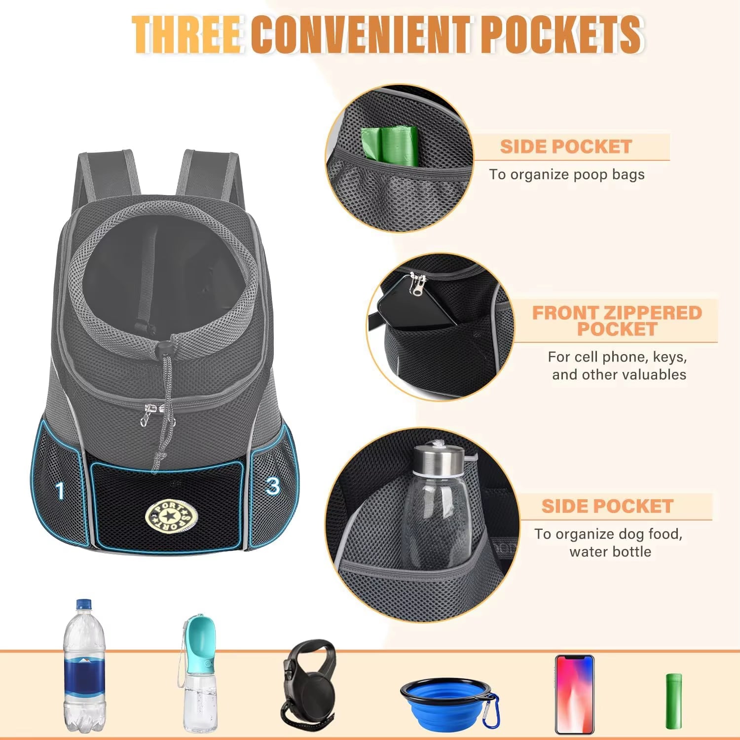 Ultimate Pet Backpack Carrier for Small Dogs & Cats - Comfortable, Ventilated Travel Solution with Secure Zipper Lock