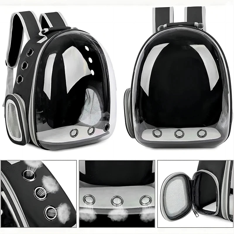 Pet Panoramic Space Capsule - Portable Transparent Outdoor Cat Backpack for Adventures