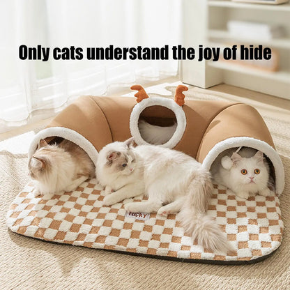 Cozy Cat Bed Tunnel - Versatile Play Tent for Indoor & Outdoor Fun!